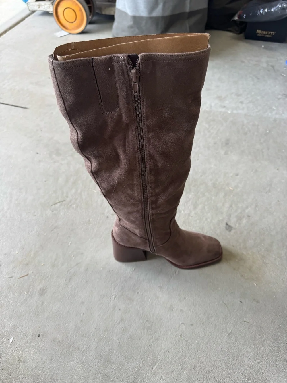 Kelly & Katie Symine Boot Block Heel Faux Suede 6.5 M New Knee High